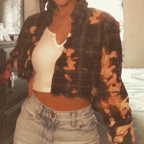 Tops - Bleached/cropped flannel